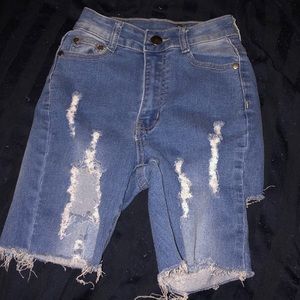 Fashion nova denim biker shorts